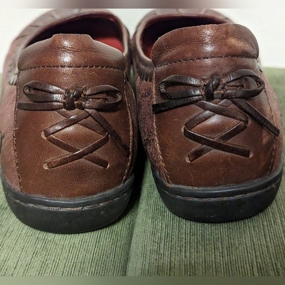 Born Scotti Metallic Brown Genuine Leather Slip On Boho Ballet Flats - Picture 7 of 12